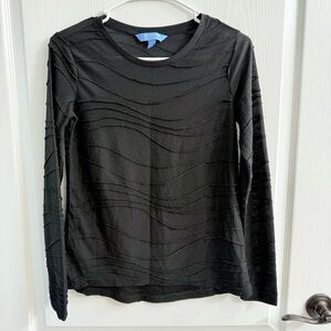 Simply Vera Vera Wang Black Fitted Ribbed Blouse